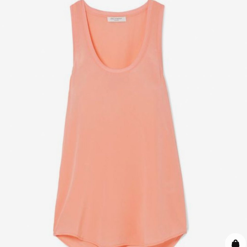 EQUIPMENT Mel Washed-silk Tank, peach, size medium